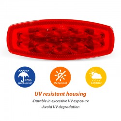 Dream Lighting 12V RV Tail Marker License Light Red Lens for Passenger Side Motorhome Caravan