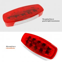 Dream Lighting 12V RV Tail Marker License Light Red Lens for Passenger Side Motorhome Caravan