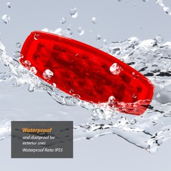 Dream Lighting 12V RV Tail Marker License Light Red Lens for Passenger Side Motorhome Caravan