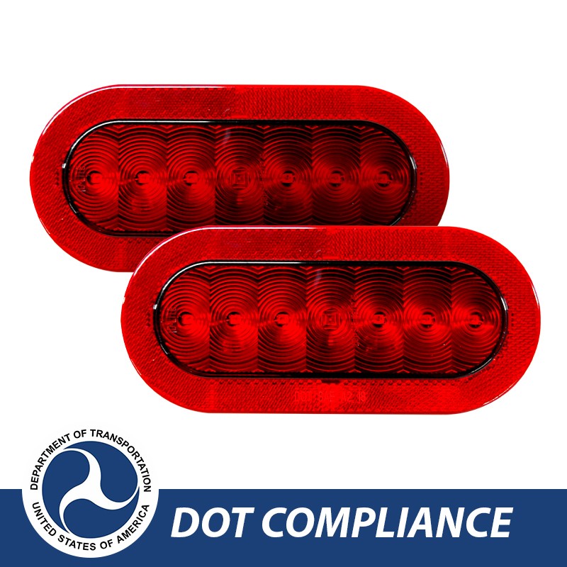 Dream Lighting LED 7.8in Oval Tail Light Waterproof Stop Brake Turn Marker for RV Truck