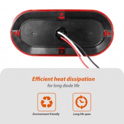 Dream Lighting LED 7.8in Oval Tail Light Waterproof Stop Brake Turn Marker for RV Truck