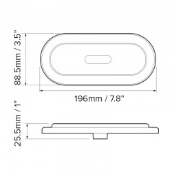 Dream Lighting LED 7.8in Oval Tail Light Waterproof Stop Brake Turn Marker for RV Truck