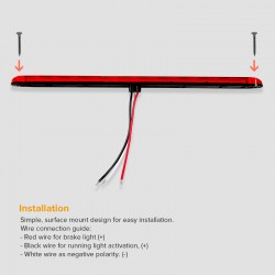 Dream Lighting 15 inch Red LED Trailer Light Bar Exterior Brake Indicator Caravan Truck Pack of 2