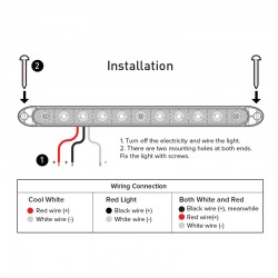 Dream Lighting 12V 15in LED Side Marker Trailer Truck RV Tail Lights Cool White Red Pack of 2