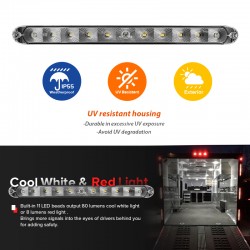 Dream Lighting 12V 15in LED Side Marker Trailer Truck RV Tail Lights Cool White Red Pack of 2