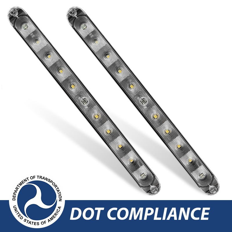 Dream Lighting 12V 15in LED Side Marker Trailer Truck RV Tail Lights Cool White Red Pack of 2