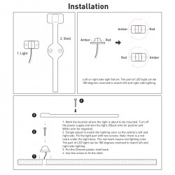 Dream Lighting 12V 8.5in LED Trailer Fender Light Side Marker Clearance Lamp RV Truck Boat