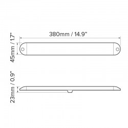 2X Dream Lighting 15 inch LED Trailer Light Bar for RV Coach Pickup Exterior Brake Tail Marker