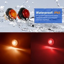 Dream Lighting 12v Amber Red LED Side Marker Trailer Led Clearance Light Caravan Motorhome