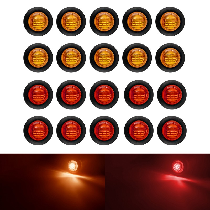 Dream Lighting 12v Amber Red LED Side Marker Trailer Led Clearance Light Caravan Motorhome