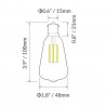 2X Dream Lighting 12V Edison Bulb LED Vintage Replace Globe Dinette Lamp Wall Sconce 3000K