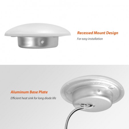 12V ceiling light recessed caravan, LED dome light RV motorhome, LED ...