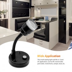 Dream Lighting 12V Flexible Arm LED Reading Lights RV Interior Bedside Lamp 2 Modes Auto RV Caravan Motorhome Van