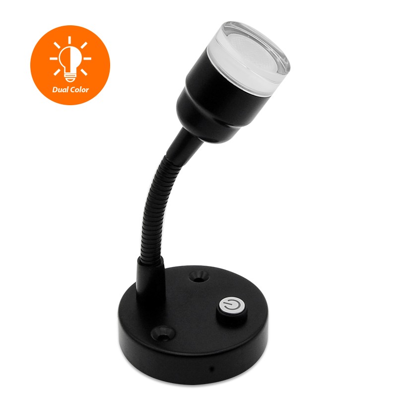 Dream Lighting 12V Flexible Arm LED Reading Lights RV Interior Bedside Lamp 2 Modes Auto RV Caravan Motorhome Van