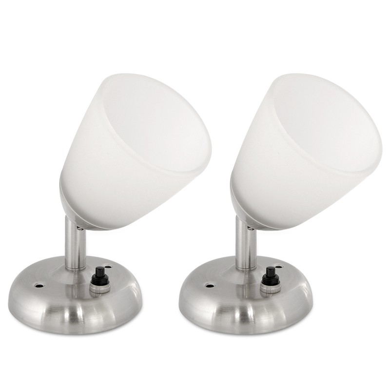 2X Dream Lighting 12V Swivel LED Reading Lights RV Trailer Camper Spot Lamp Caravan Interior Cool White Lighting