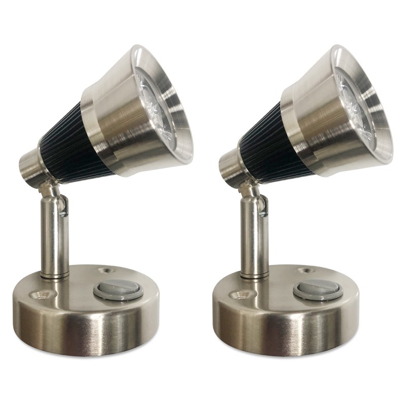 2X Dream Lighting 12v DC LED Reading Lights Wall Mount for RV Trailer Bedside Lamp Caravan