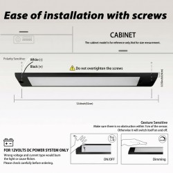 320mm 12V LED Under Cabinet Strip Bar Lights with Swipe Sensor Switch Dimmable RV