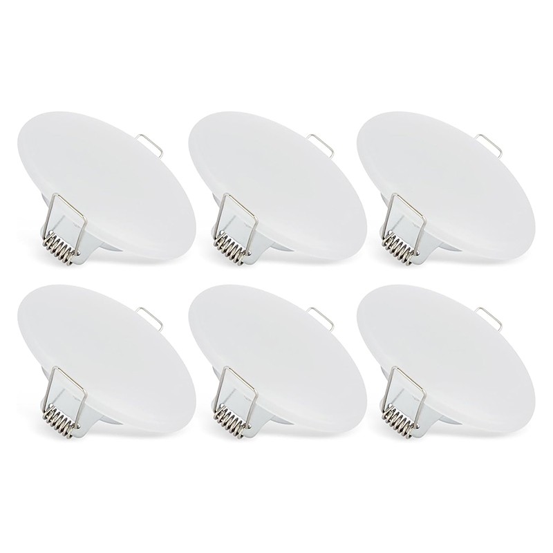 6PCS 12V 3.5" LED Recessed Ceiling Light RV Camper Trailer Puck Light w/Spring 6000K