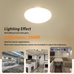 4PCS 12V 4.25" LED Dome Ceiling Light RV Camper Under Cabinet Puck Light 3500K