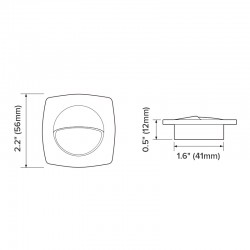 LED Boat Courtesy Lights 2.2inch Square Company Light for RV Trailer Bule Lighting Pack of 10