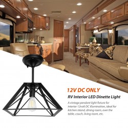 Dream Lighting 12V RV Dinette Ceiling Light Indoor Pendant Lamp Camper Trailer Caravan Coach