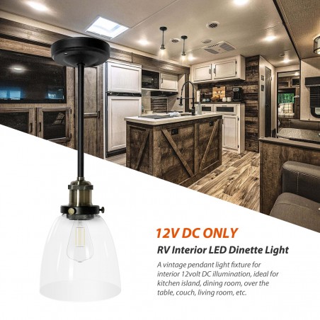 12V RV Super Slim LED Ceiling Light - 10" Dimmable 4000K With On/Off Switch For Campers