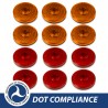 Dream Lighting 12V Round LED Side Marker RV Trailer Truck Clearance Indicator Front Rear Lamp