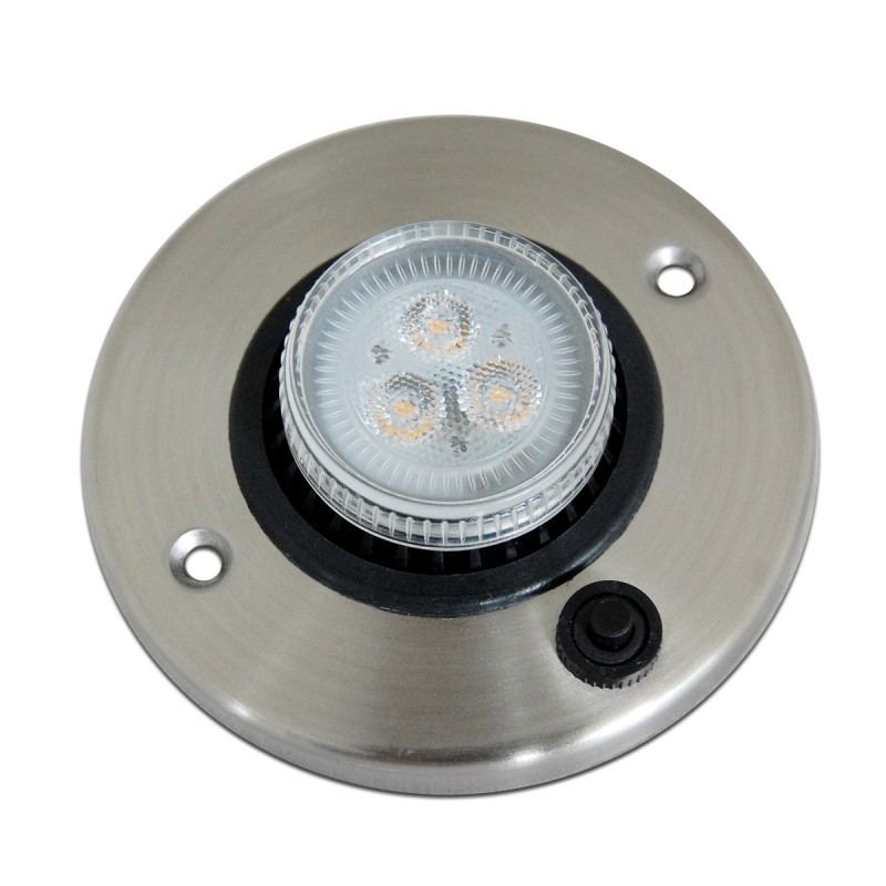 12V LED Recessed Ceiling Lights For RV, Trailer & Boat - Chrome Plated Warm White, Pack Of 2