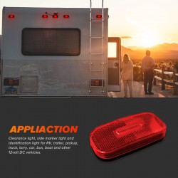 Dream Lighting 12V LED Side Marker Red Light Car/Truck/Caravan Clearance identification Lamp
