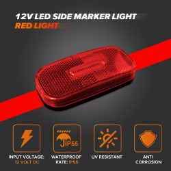 Dream Lighting 12V LED Side Marker Red Light Car/Truck/Caravan Clearance identification Lamp