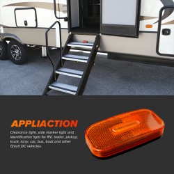 Dream Lighting 12V LED Light RV Motor Side Marker Identification Lamp Amber Coach Lorry