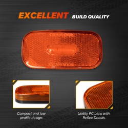 Dream Lighting 12V LED Light RV Motor Side Marker Identification Lamp Amber Coach Lorry