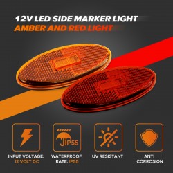 Dream Lighting 12V Side Marker Exterior LED Front Rear Clearance Lights RV Camper Trucks