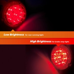 Dream Lighting LED 12v Red Round Tail Light Exterior Brake Marker for RV Trailer Truck